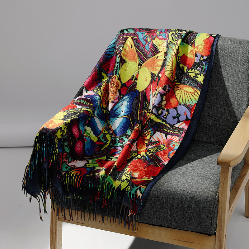 Muffler Men Wool - Luxury Brand Oil Painting Cashmere Scarf