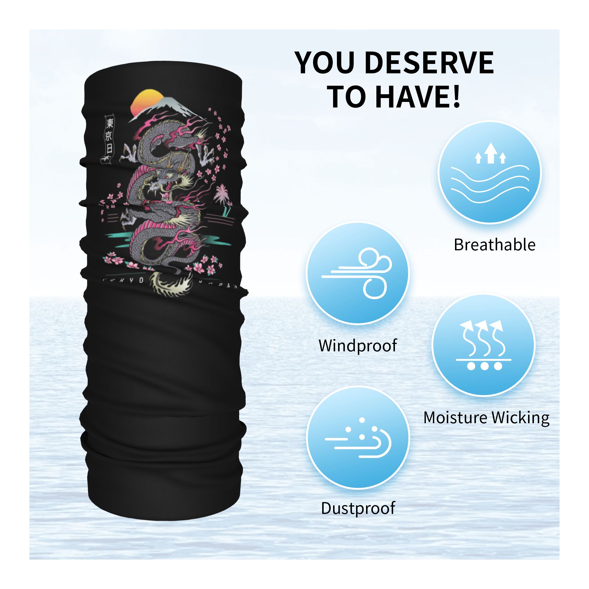 Custom Tokyo Japan Dragon Wint - Neck Warmer Tube recension och pris