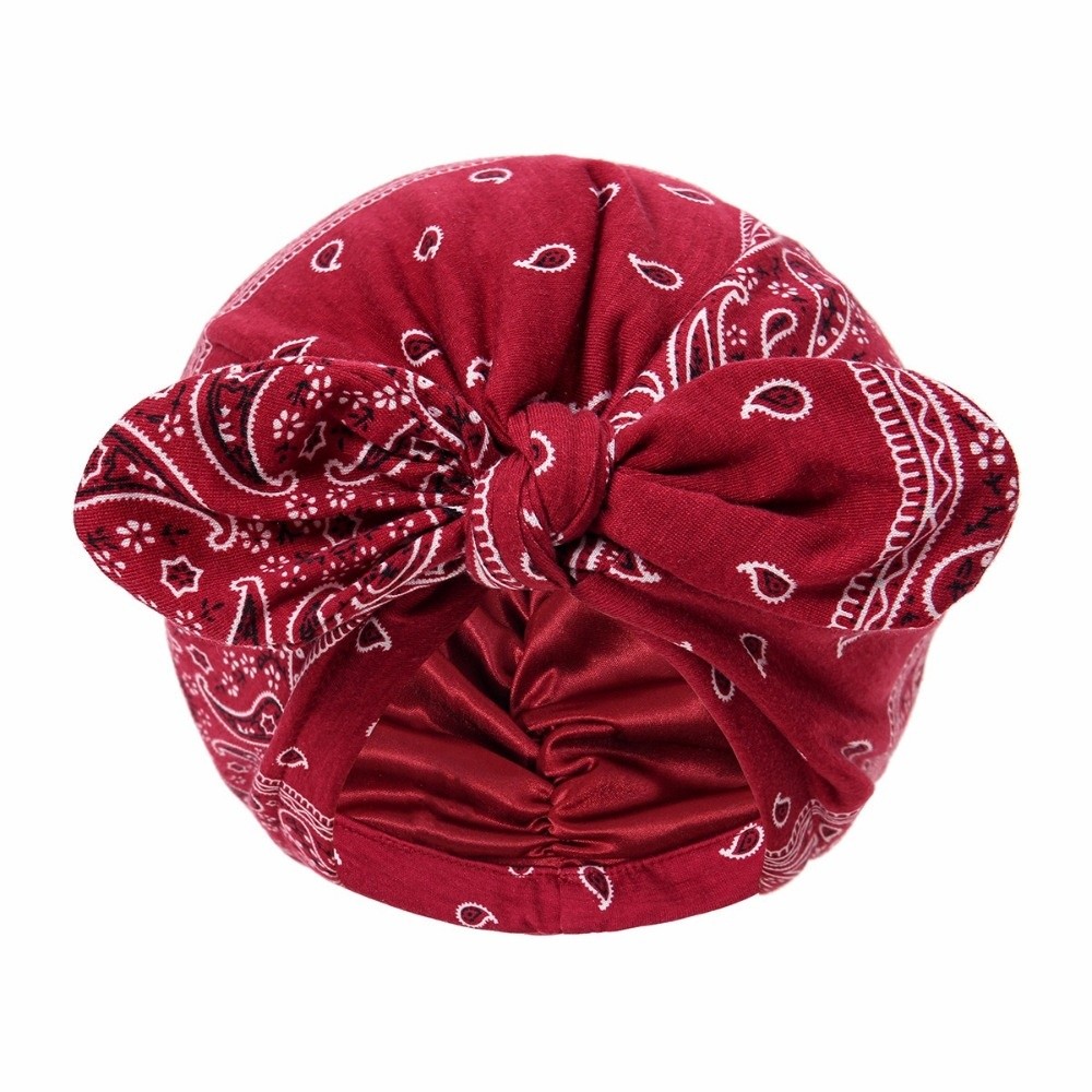 Satin Lined Bandana Turban Hat - Bow Tie Pre Tied recension och pris