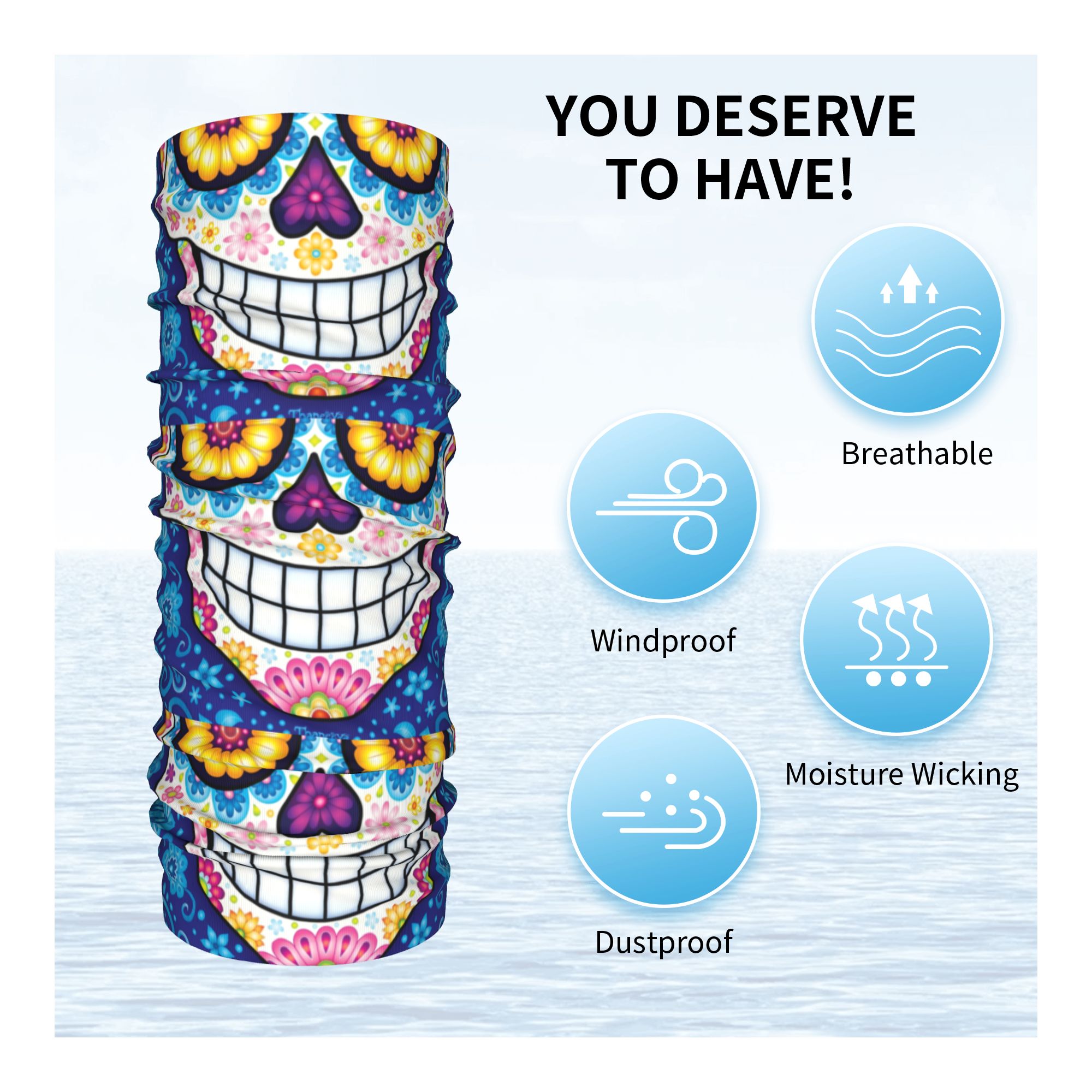 Custom Day Of The Dead Sugar S - Neck Warmer Tube recension och pris