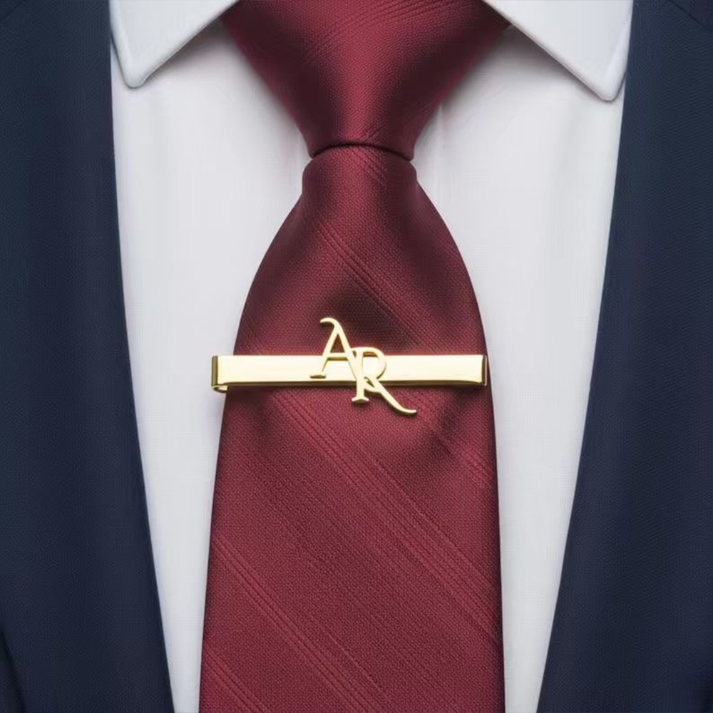 Customized Initial Stainless S - Tie Clip Silver recension och pris