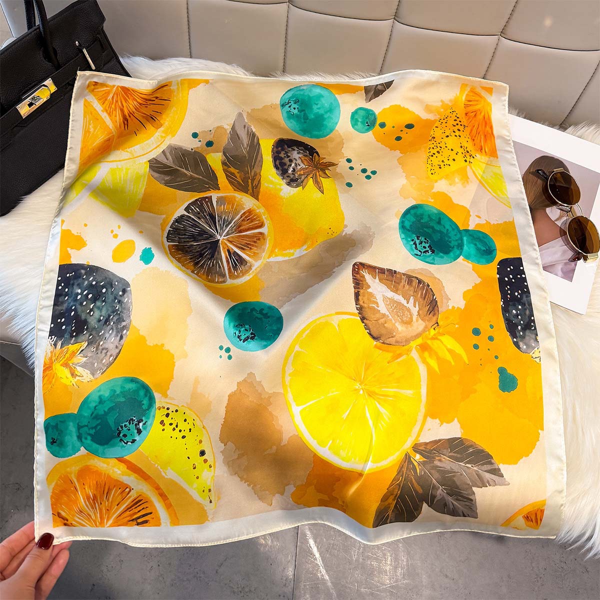 Fashion Lemon Fruit Pattern Sq - Face Scarf Mask recension och pris