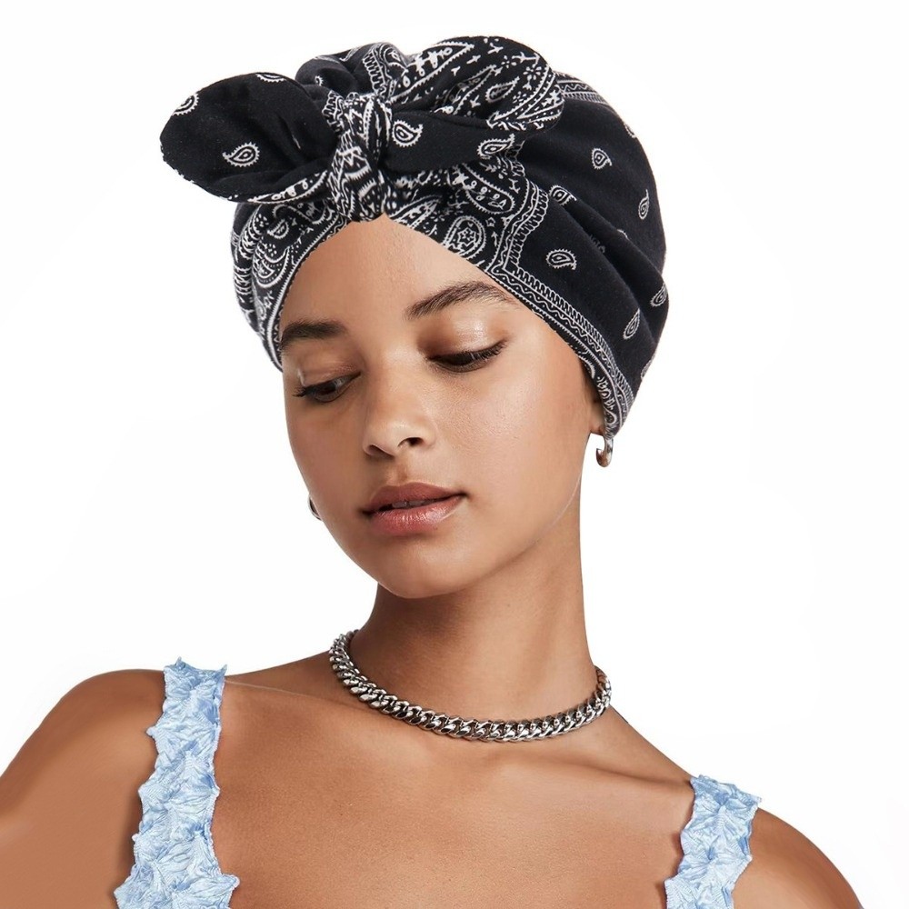 Satin Lined Bandana Turban Hat - Bow Tie Pre Tied recension och pris