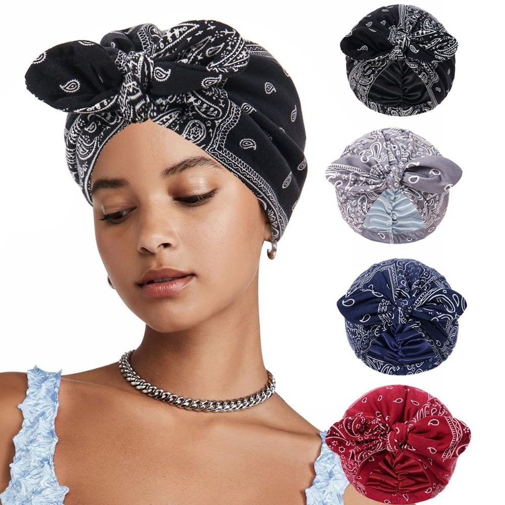 Satin Lined Bandana Turban Hat - Bow Tie Pre Tied recension och pris