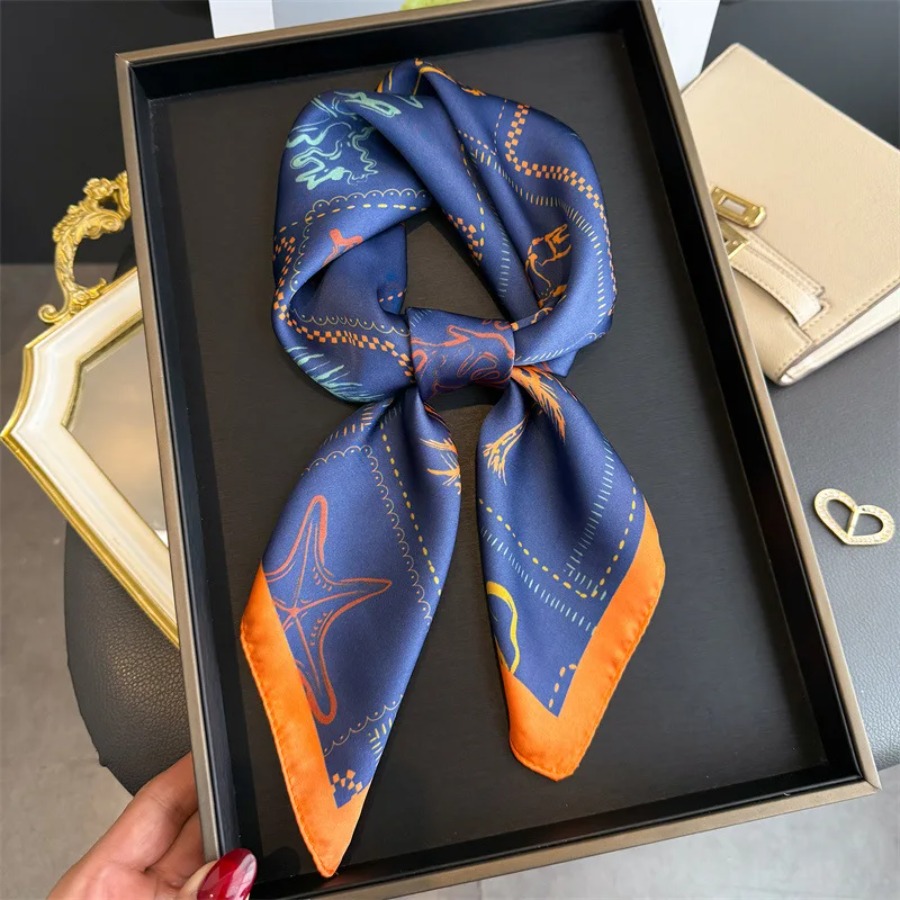 Blue Print Silk Square Scarf W - Bandana Cotton recension och pris