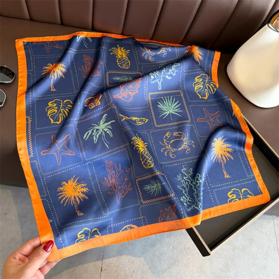 Blue Print Silk Square Scarf W - Bandana Cotton recension och pris