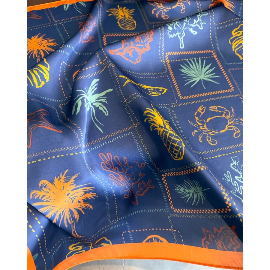 Blue Print Silk Square Scarf W - Bandana Cotton recension och pris